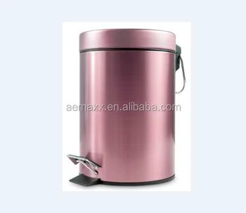 Home Decoration Rose Gold Color Foot Step Pedal Dustbin Waste Bin