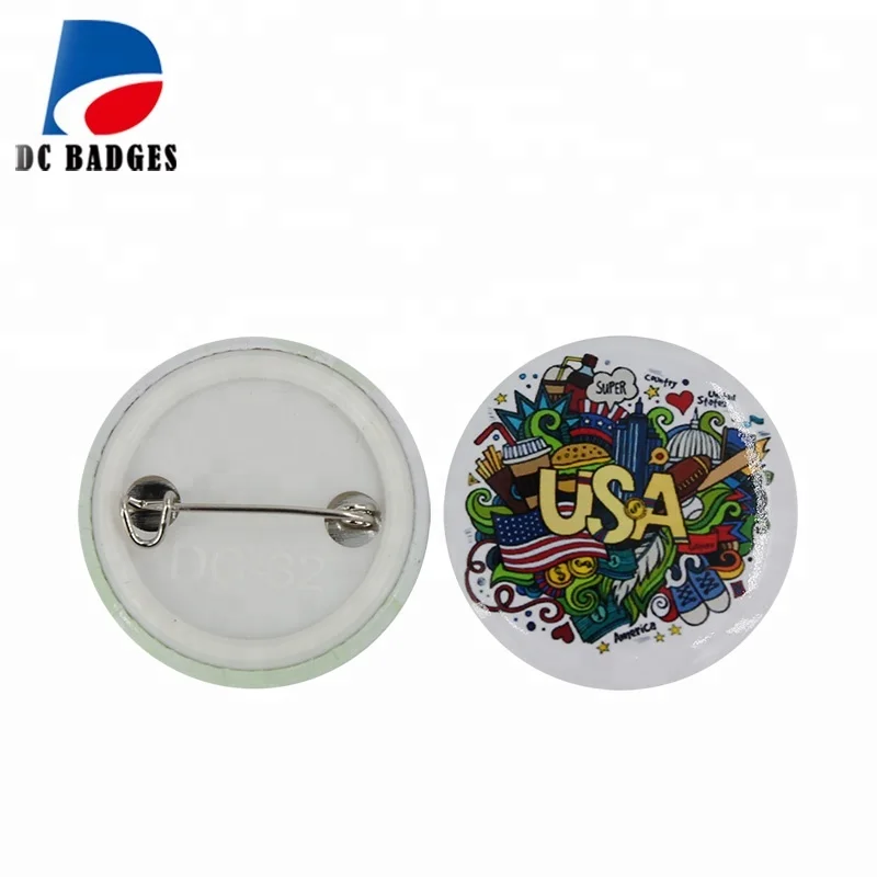 

Cheap blank tinplate material pins  button wholesale custom badge buttons / button badge, White back