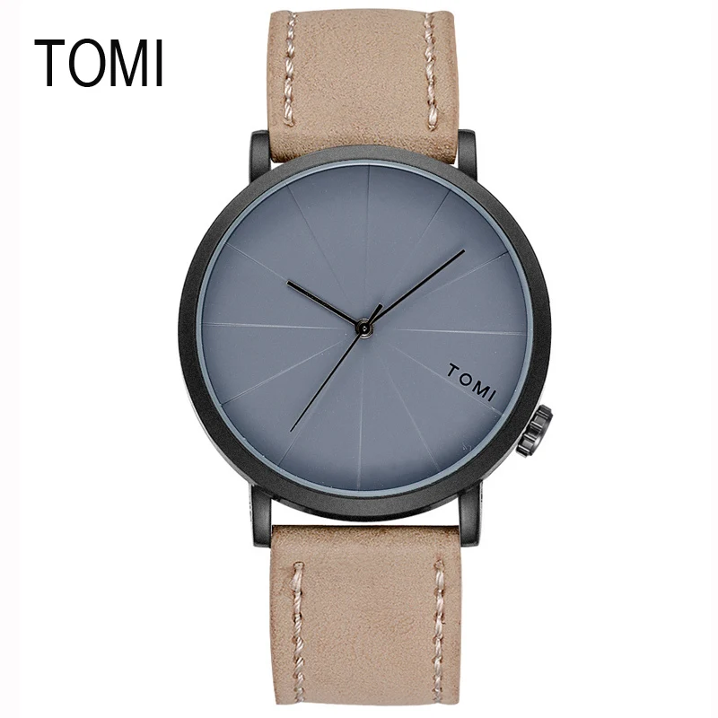 

WJ-6482 Leather Strap Simple Casual Attractive TOMI Men Dress Watch