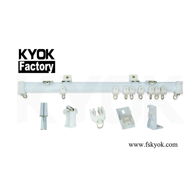 

KYOK Home Decor Electric Curtain Track Fanci Curtain Track With Pulley System China Manufacture Curtain Track Runner Accessory, Ab/ac/gp/cp/ss/sn/mb/bk/bks