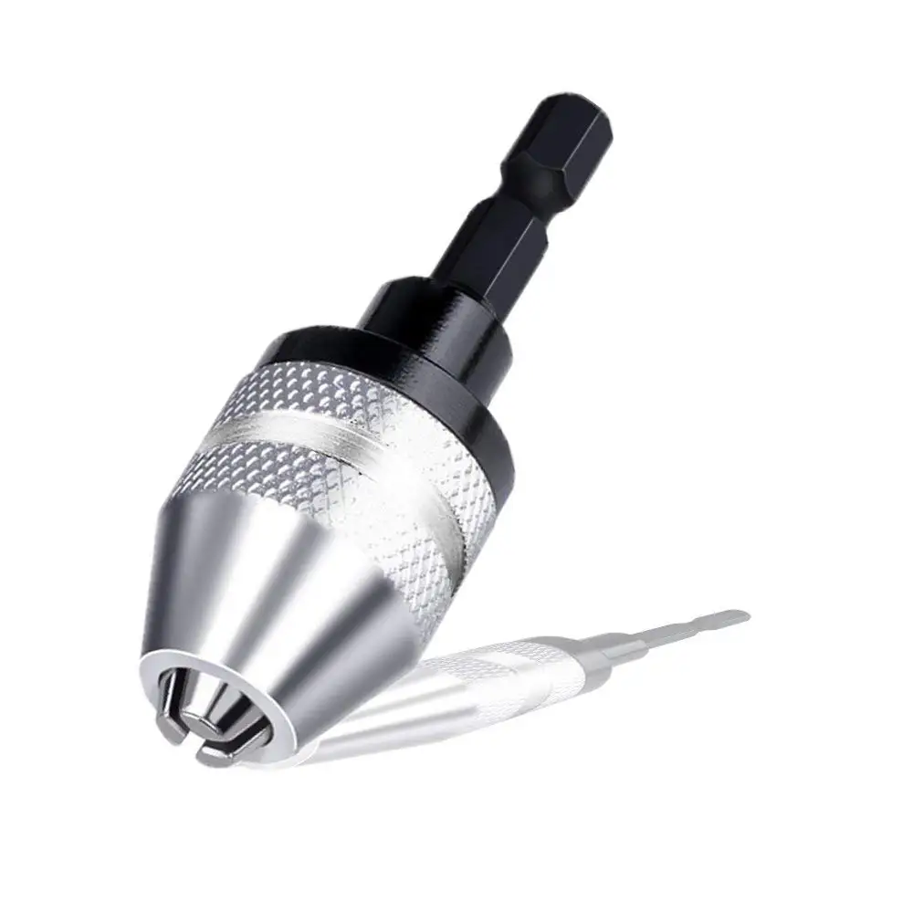 0.3-3.2mm Drill Three Claw Chuck Drill Impact Driver Adapter with 1//4 Hex Shank