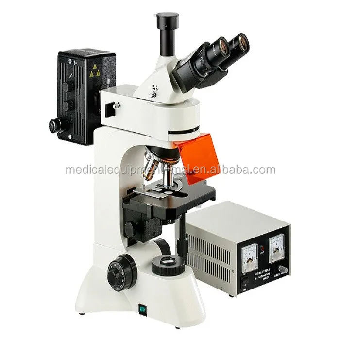 Laboratory Led Trinocular Fluorescence Microscope With Camera And Lcd