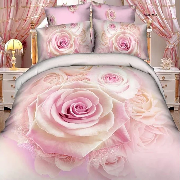 Big Roses Design 3d Printing Comforter Fabric For Used Bed Sheets