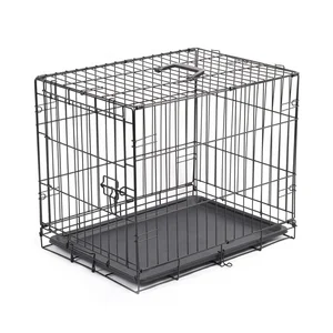 Image of Hot Sale Strong Folding Metal Wire Home Floor Dog Cage With Handle And Lock