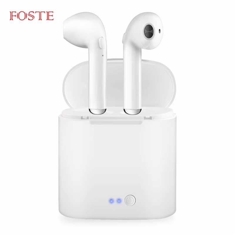 

Free Sample Earphone with charging case High Quality Bluetooth Headset Multi color Earpod Foste i7s Wireless Bluetooth Headphone, Multi color optional