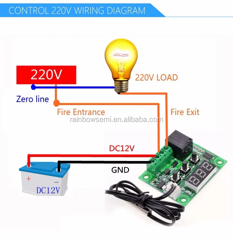 XH-W1209 W1209 Digital thermostat Temperature controller Temperature  control switch DC-12 12V| Alibaba.com