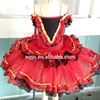 2014 New -Hot sellBallet dance costume girls profession ballet tutu two layers red tule -soft ballet tutu