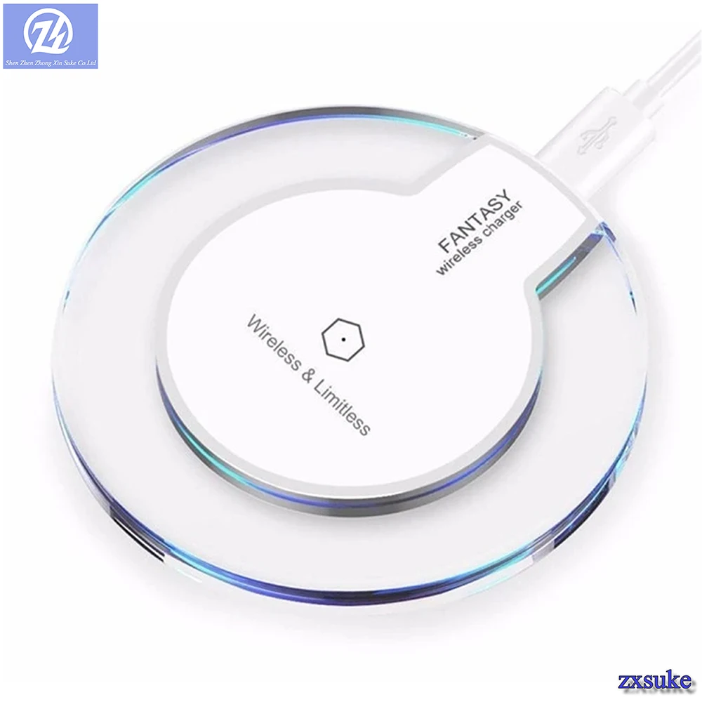 

Hot Newest best price Crystal UFO Shape wireless charging pad Qi magnetic Charger wireless s8, Black white