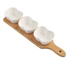 3 pcs lovely shaped nut fruit snack bowl set with wooden tray for family using