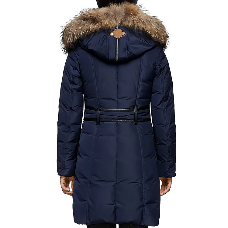 Lavish Convertible Foldover Fur Trim Hood Down Coat Real Fur Parka Coat