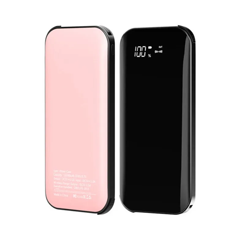 

CE ROHS FCC Portable Magnetic Qi Battery Pad Wireless Charger Power Bank For cellPhone 10000mah powerbank Emergency, Black/pink/red