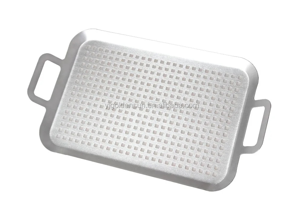 Large Stainless Steel Bbq Grilling Pan With Double Handle Buy Large