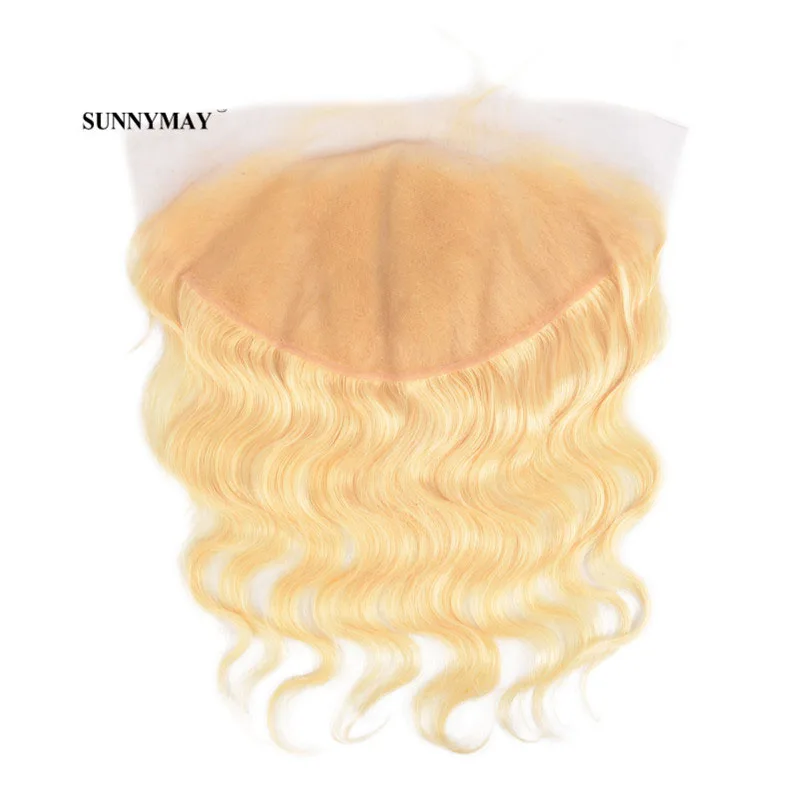 

Sunnymay 13x6 Blonde Lace Frontal Closure 613 Color Brazilian Virgin Body Wave Human Hair Frontal With Baby Hair Pre Plucked, Natural color;can be dyed