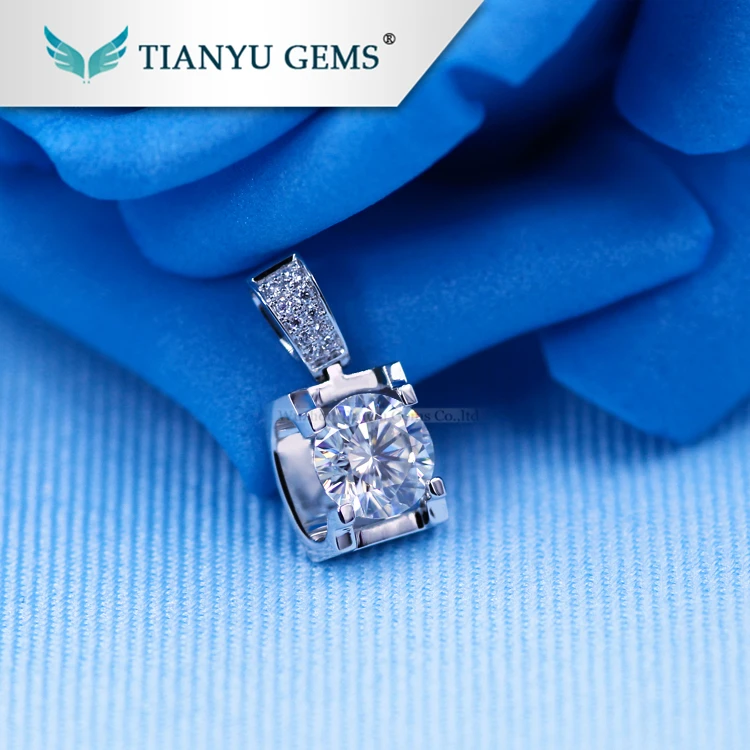 

Tianyu gems Wholesale 1 carat VVS DEF Moissanite Diamond New Design Gold Necklace Pendant For Women