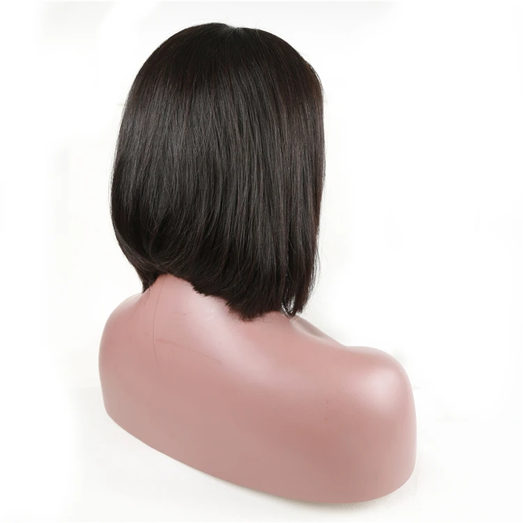 

XBL Natural Color Short Bob Yaki Virgin Human Hair Full Lace Wig for black women