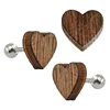 Factory direct sale fashion stainless steel earrings wood heart shape ear stud