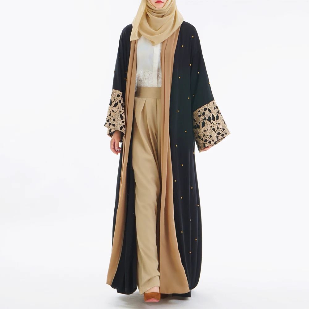 

2019 new arrival modern latest burqa designs muslim kimono dubai abaya with nida fabric