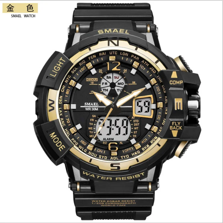 

Men's Dual Display Multi-function Electronic Watch Trendy Swimming Waterproof Men's Watch, Colors