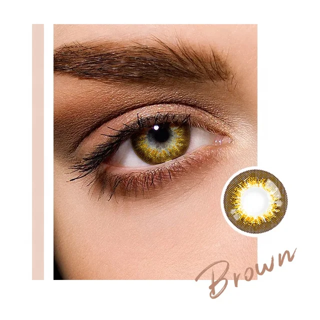 

Polyflex promotion nice quality fashion yearly use brown color contact lens wholesale eye contact lenses for eye