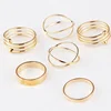 Hot Unique 6PCS Punk Knuckle Rings Women Latest Gold Finger Ring Designs Jewelry