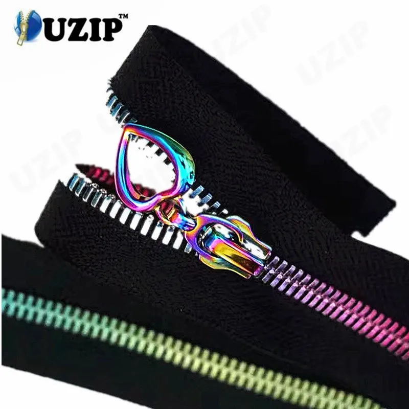 No 5 amazing rainbow zipper slider for bags and garment heat shape