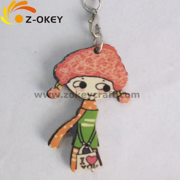 ZWP1247 Yiwu cute girl-shape wood pendant alibaba com