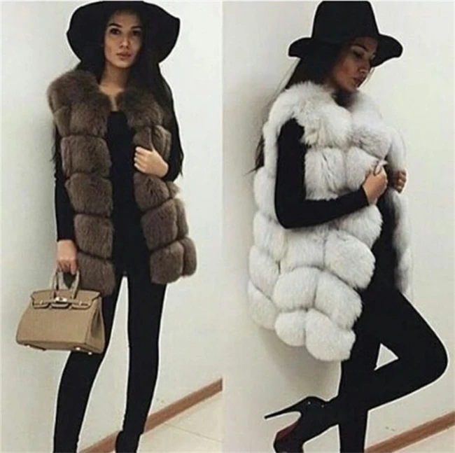 

2019 Women's Latest Real Fox Fur Vest Fox Fur Gilet, Customized color