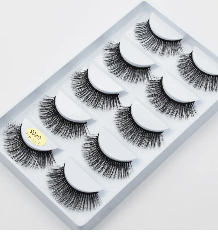 

wholesale G800 Free Sample Full Strip Lashes 3D False Mink Eyelashes Other Lash Packaging, Black