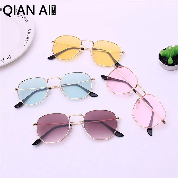 

Promotion 2017 Small Size Square Eyewear Metal Import Sunglasses, Mix color or custom colors