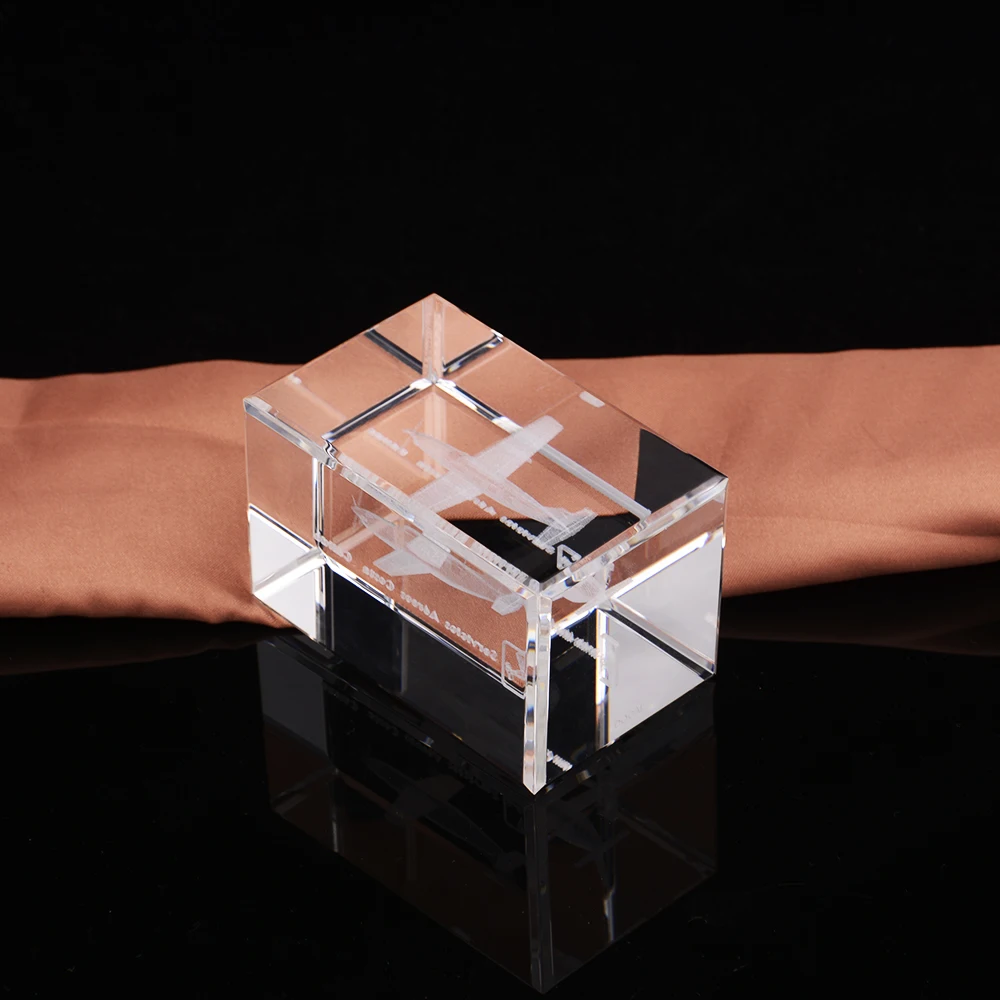 Customization 3d Laser Engraved Crystal Cube Plane Model 3d Crystal Cube Buy 3d Laser Engraved