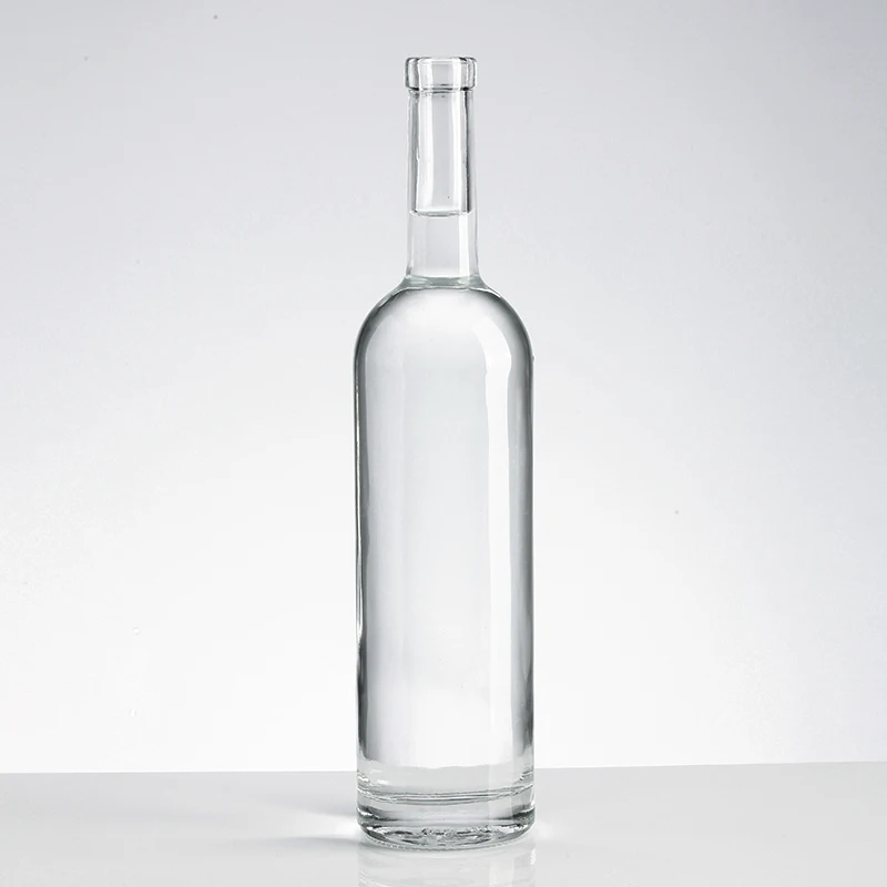 750 ml  Square Tequila Bottle w/ Glass Lid Empty. 