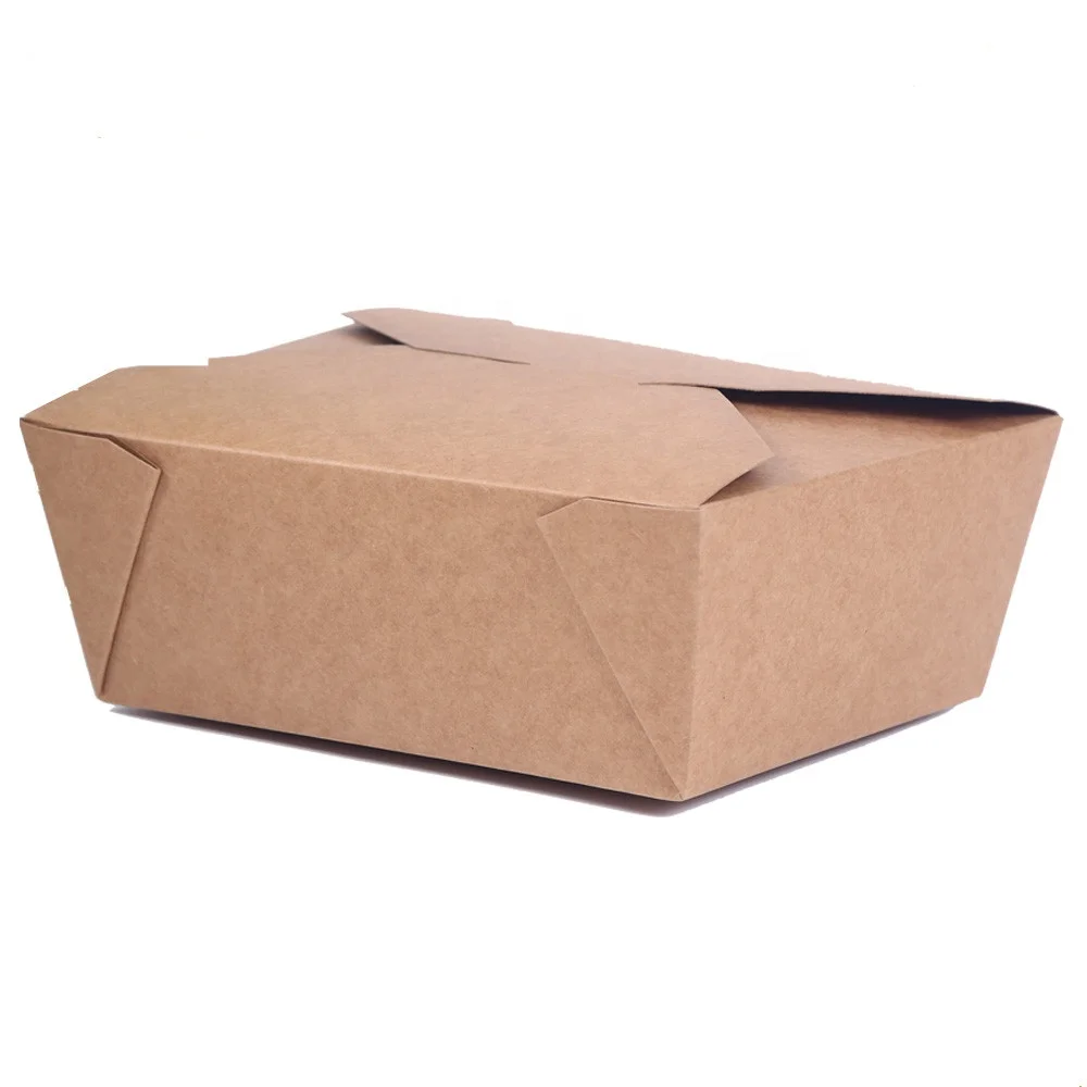 
10# Custom Disposable Kraft Paper Packaging Container Take Out Boxes 