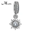Women Bracelets 925 Sterling Silver Sun Clear Cubic Zircon Pendant charm