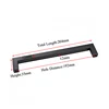 204mm long Black Cabinet Handle square Furniture Hardware Stainless Steel Cupboard Wardrobe Drawer Pulls