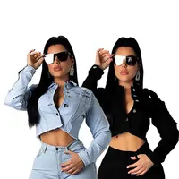 

90530-ME1 sexy crop tops short denim womens jackets