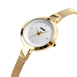 Skmei Slim Saat Female Gold Watches Japan Quartz Watch 1390