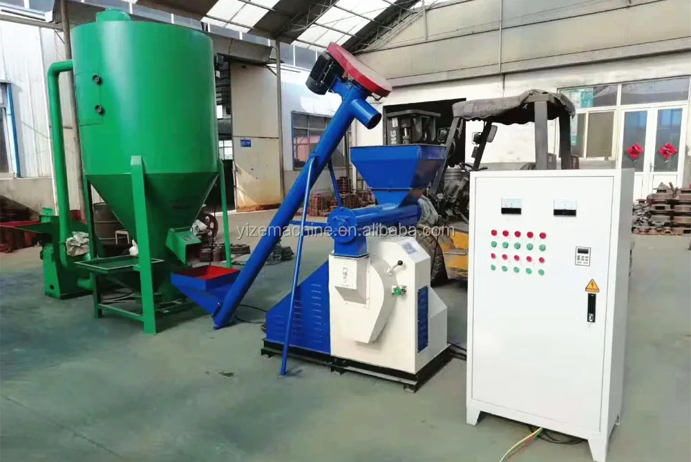 Vertical 1 Ton Stationary Poultry Animal Cattle Feed Grinder Mixer