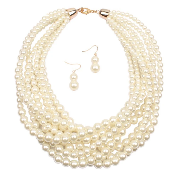 

Fashion Women Newest Keshi Pearl Necklace Modern Pearl Necklace Design Quality Is High Beaded Necklaces Imitation Pearl Alloy