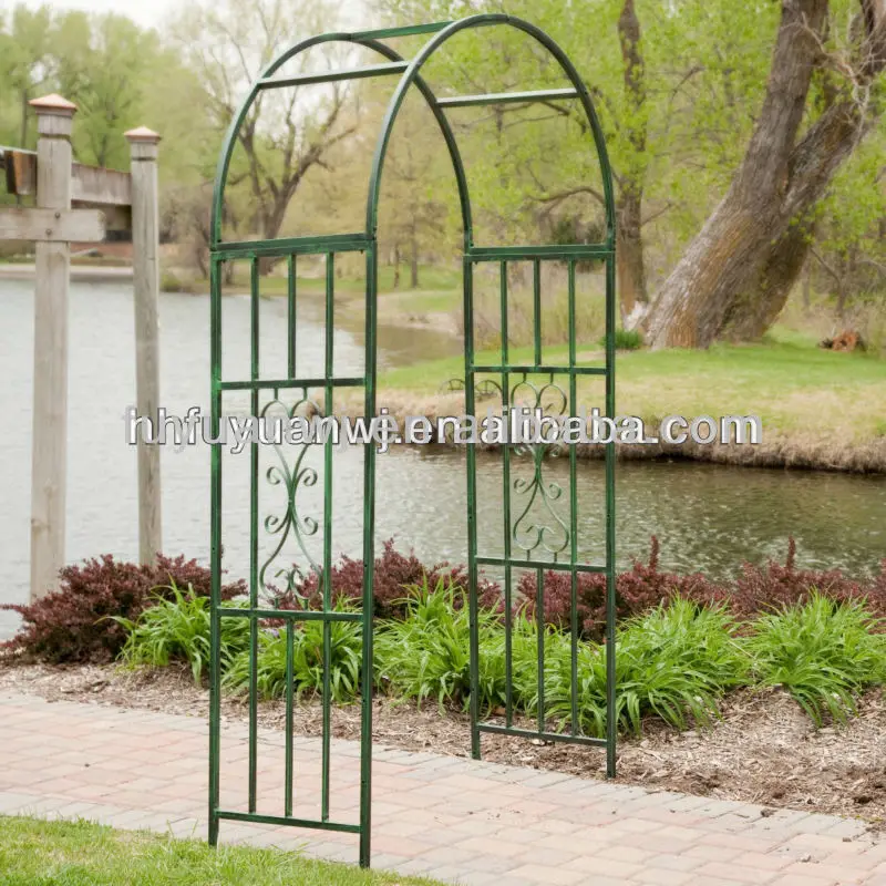 Galvanized And Pvc Coated Garden Arch Wrought Iron Gateand Fence