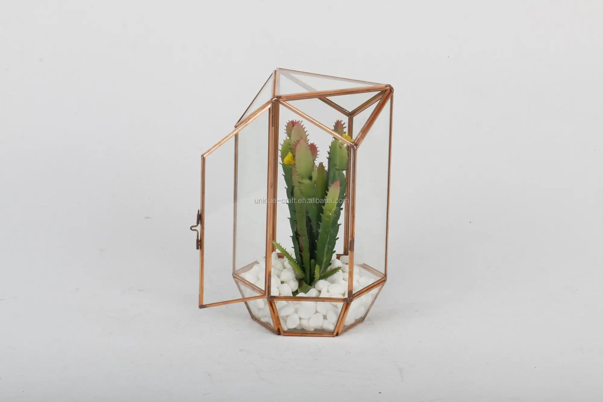 15 Inch Succulent Plant Pot Large Glass Irregular Geometric Terrarium Rose Gold