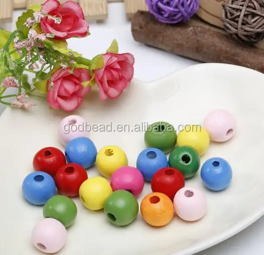 

6 8 10 12 14 16 mm DIY Mixed Color Round Wooden Beads