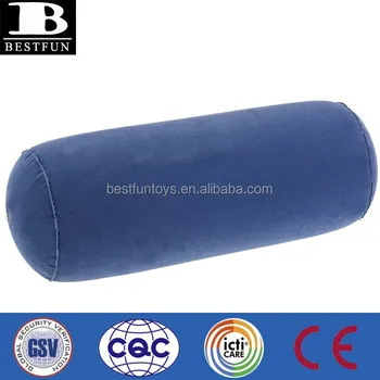 Inflatable Bolster Pillow Flocking Long Round Tube Bolster Pillow