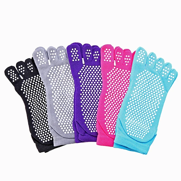 Professional Comfortable Breathable Moisture Wicking Elastic Sport Antislip Five Toe Yoga Socks