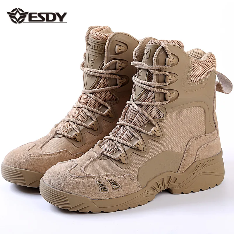

ESDY 2colors tactical training assault boots army military boots, Black, khaki