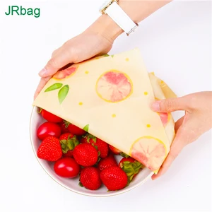 Image of 3pcs Printed FDA Bees Wax Cloth Reusable Food Wraps for Left Over Preserve