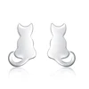 Cat Stud Earrings for Women Girls 925 Sterling Silver Mini Pet Cats Earrings Jewelry Studs