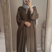 

new Handmade pearl islamic muslim long fancy farasha abaya tops for women dubai