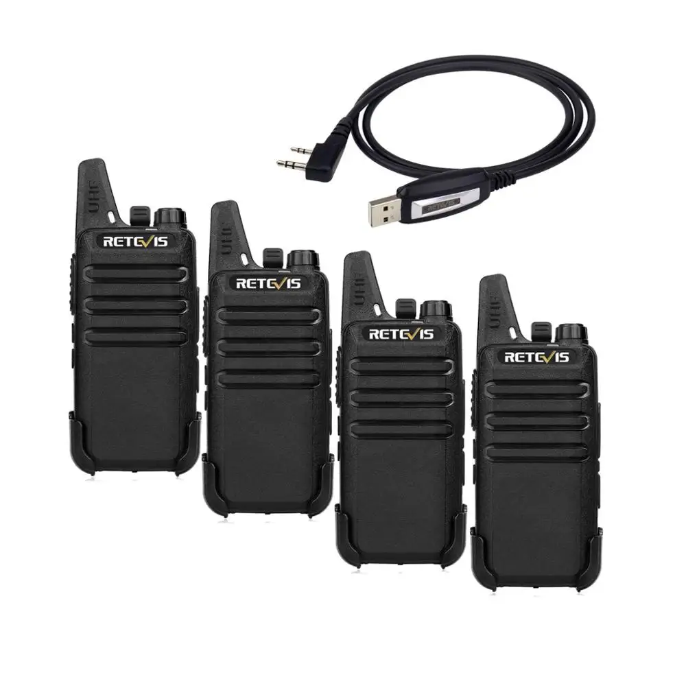 

4PCS Retevis RT22 Long Range Security walkie talkie UHF462-467MHz 16CH VOX TOT Scan Squelch Two Way Radio Emergency Alarm+Cable
