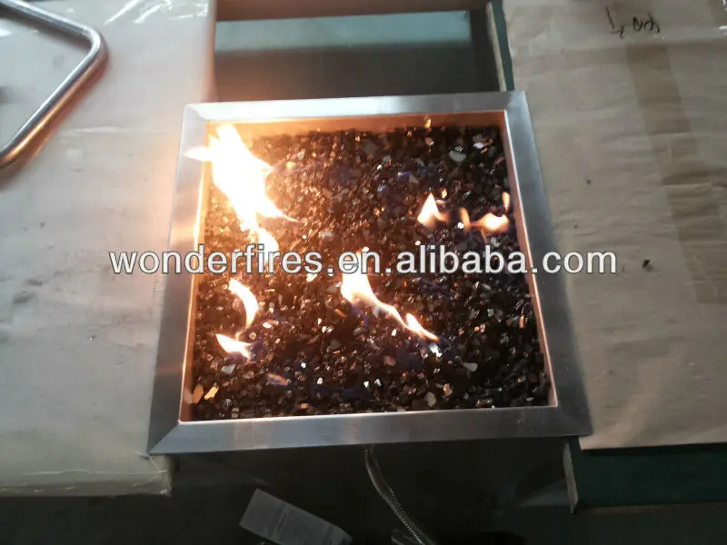 Stainless Steel Square Fire Pit Burner Fireplaces Pan Gas Firepit