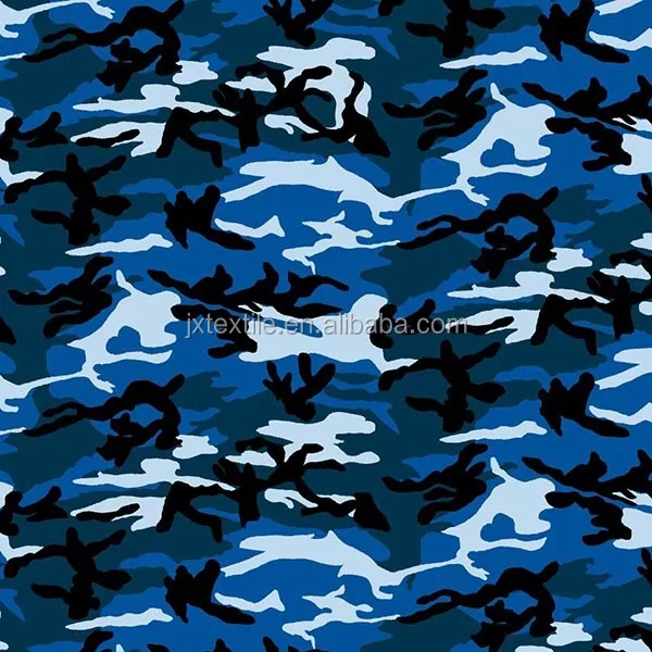 65 Polyester 35 Cotton Fabric Navy Camouflage Fabric Blue Digital Camo ...